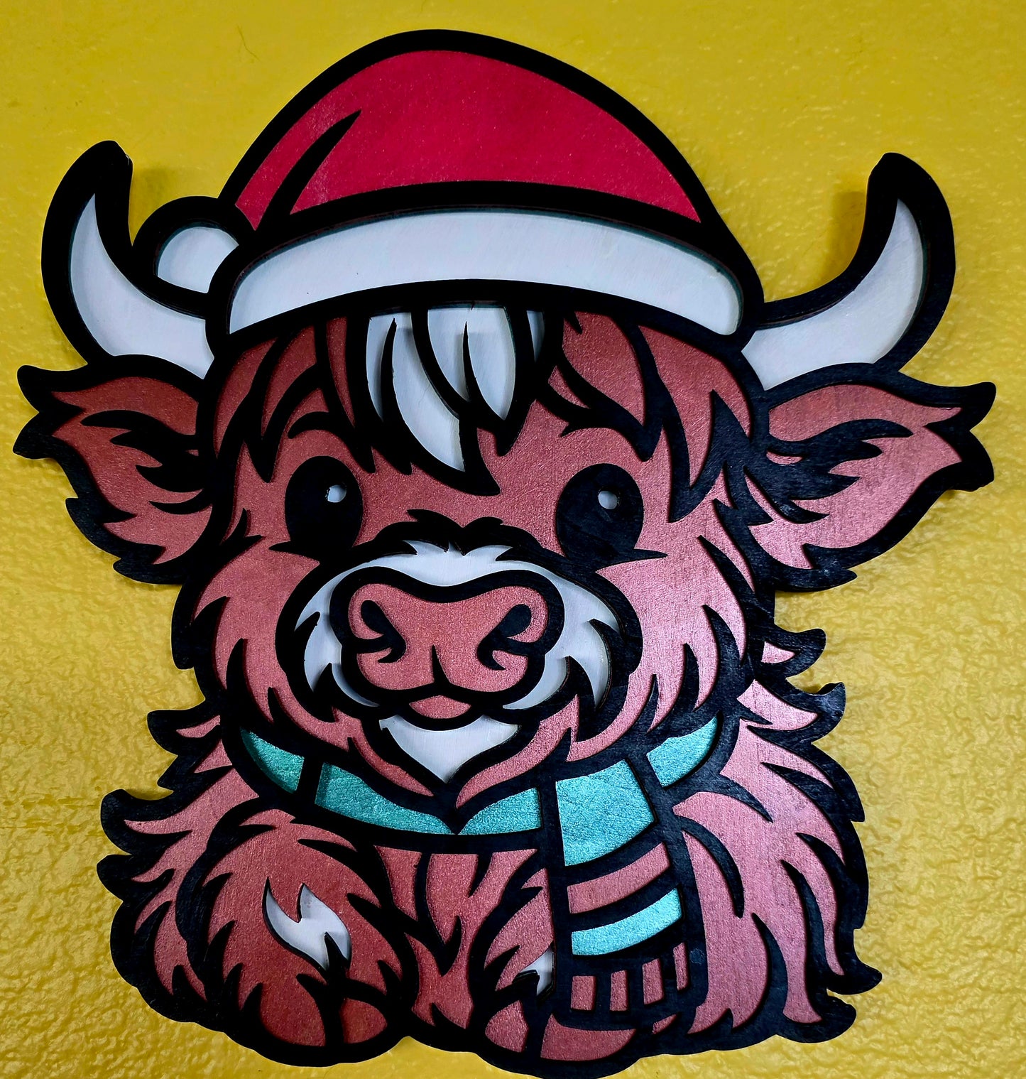 Christmas Highland Cow mandala