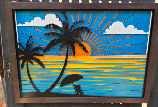 Sunset beach mandala