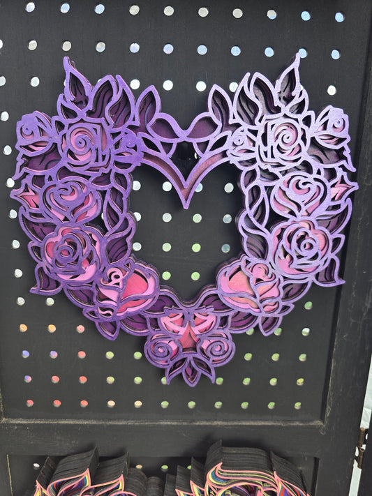 Open floral heart mandala